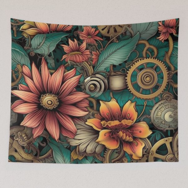 Item preview, Field of Blooming Flowers 06 - Steampunk Edition designed and sold by TheOddBotShop.