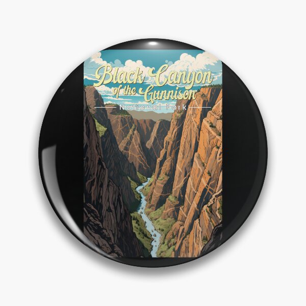 Item preview, Black Canyon Of The Gunnison National Park Illustration Retro designed and sold by KrisSidDesigns.