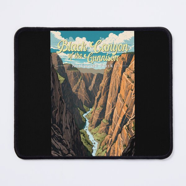 Item preview, Black Canyon Of The Gunnison National Park Illustration Retro designed and sold by KrisSidDesigns.