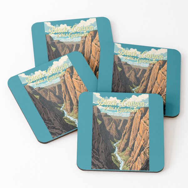 Item preview, Black Canyon Of The Gunnison National Park Illustration Retro designed and sold by KrisSidDesigns.