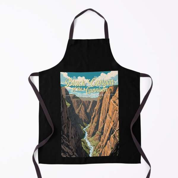Item preview, Black Canyon Of The Gunnison National Park Illustration Retro designed and sold by KrisSidDesigns.