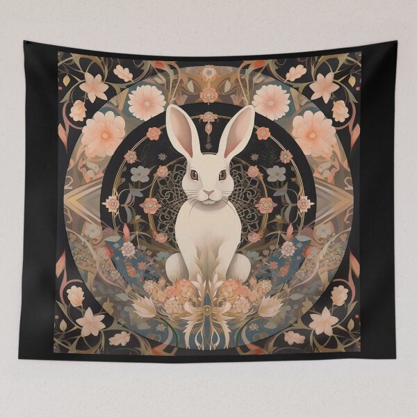 Item preview, Floral Whispers: Illusory Rabbit in the Night designed and sold by Pedra Panda.