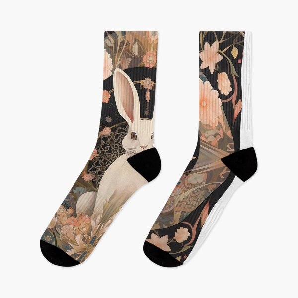 Item preview, Floral Whispers: Illusory Rabbit in the Night designed and sold by Pedra Panda.