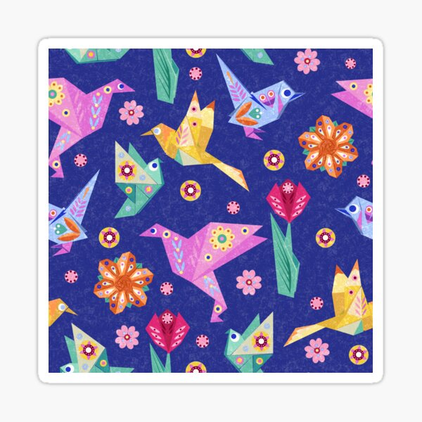 Item preview, Origami Birds in blue designed and sold by Gaia Marfurt.