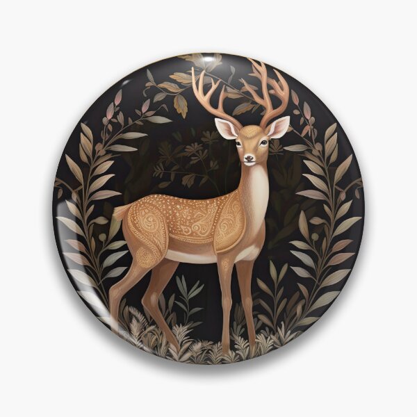Artikelvorschau, A Floral Crown: Regal Deer in the Night entworfen und verkauft von Pedra Panda.