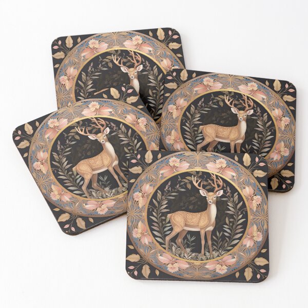 Item preview, A Floral Crown: Regal Deer in the Night designed and sold by Pedra Panda.