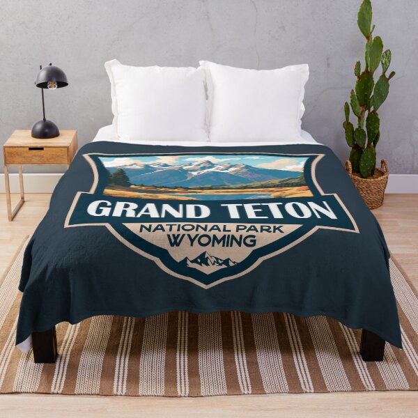 Item preview, Grand Teton National Park Illustration Travel Retro Badge designed and sold by KrisSidDesigns.