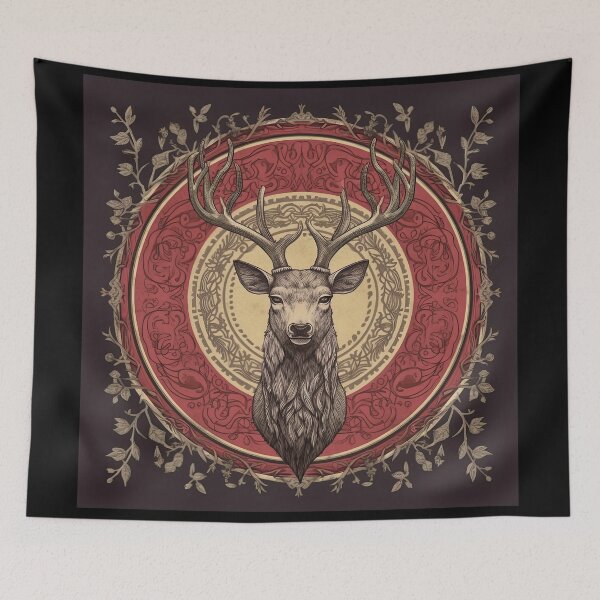 Item preview, A Floral Crown: Regal Stag in the Night designed and sold by Pedra Panda.