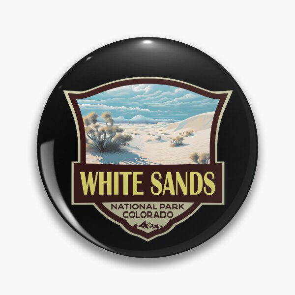 Item preview, White Sands National Park Illustration Travel Retro Badge designed and sold by KrisSidDesigns.