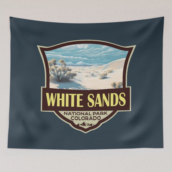 Item preview, White Sands National Park Illustration Travel Retro Badge designed and sold by KrisSidDesigns.