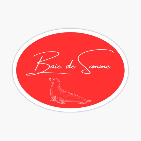 Vista previa del artículo con la obra «Baie de somme en Francia en rojo y blanco con un sello», diseñado y vendido por PausePapote.