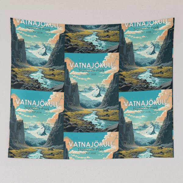 Item preview, Vatnajokull National Park Iceland Travel Art Vintage designed and sold by KrisSidDesigns.