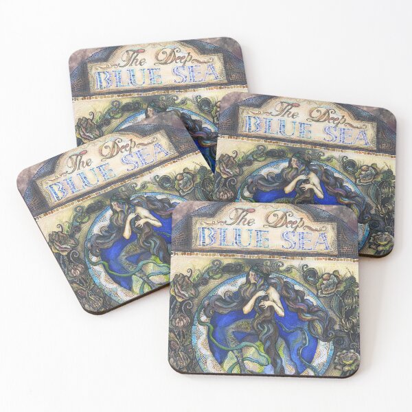 Item preview, The Deep Blue sea - Mermaid Art - Art Nouveau inspired, designed and sold by FanitsaArt.