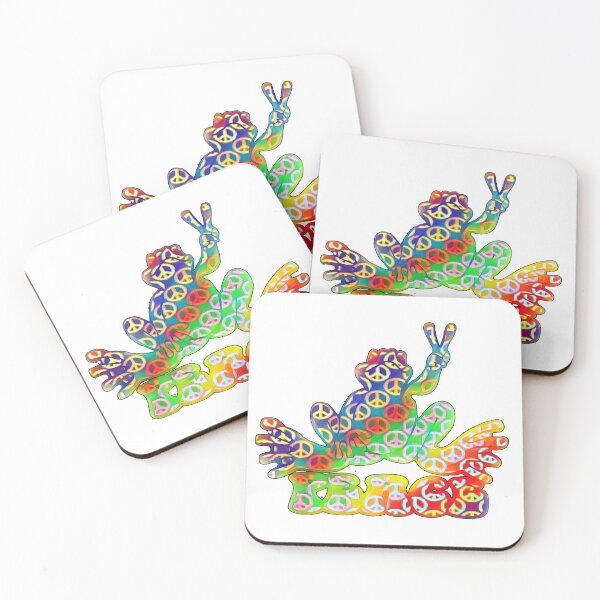 Item preview, Multi Color Peace Frog designed and sold by natnat7w.