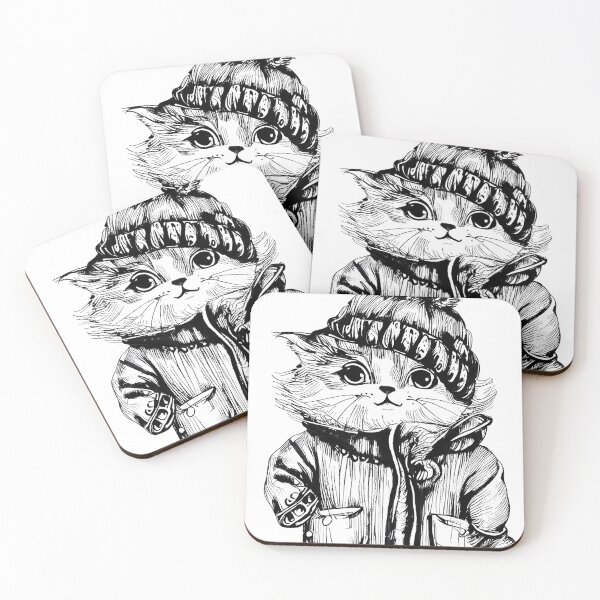 Item preview, Antropomophic Cute Cat in Winter Dress designed and sold by thematics.