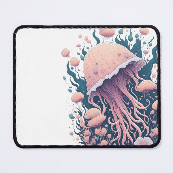 Item preview, Jelly Fish in Flower Splash Colorful Watercolor 3D Vector Artwork Flowers and Leaves a high detailed illustration designed and sold by Sashindra Wijayarathna.