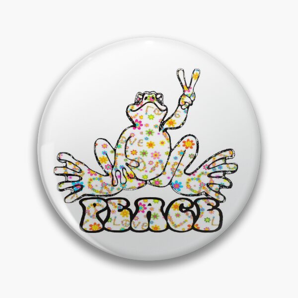Item preview, White Floral Love Peace Frog designed and sold by natnat7w.