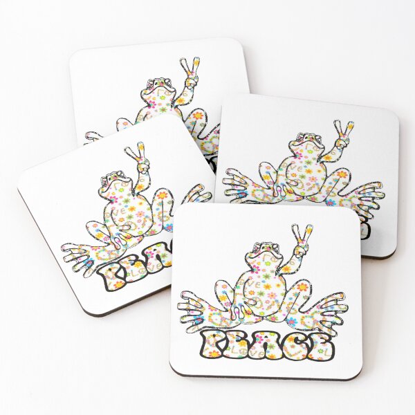 Item preview, White Floral Love Peace Frog designed and sold by natnat7w.