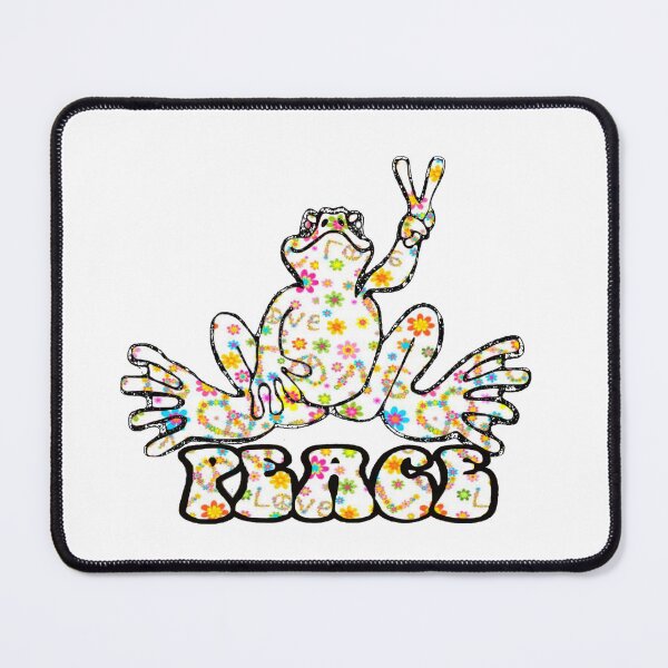 Item preview, White Floral Love Peace Frog designed and sold by natnat7w.