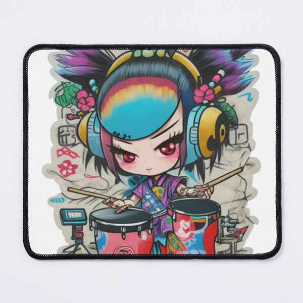 Item preview, Adorable kimono-clad drummer rocking the stage sticker and more. designed and sold by mefirefire.