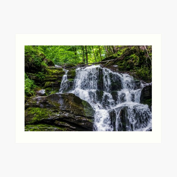Great waterfall Shypit in Carpathian mountains Art Print