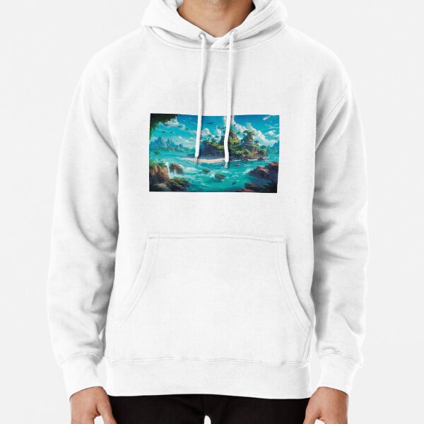 Landscape of paradise island with transparent beaches Pullover Hoodie