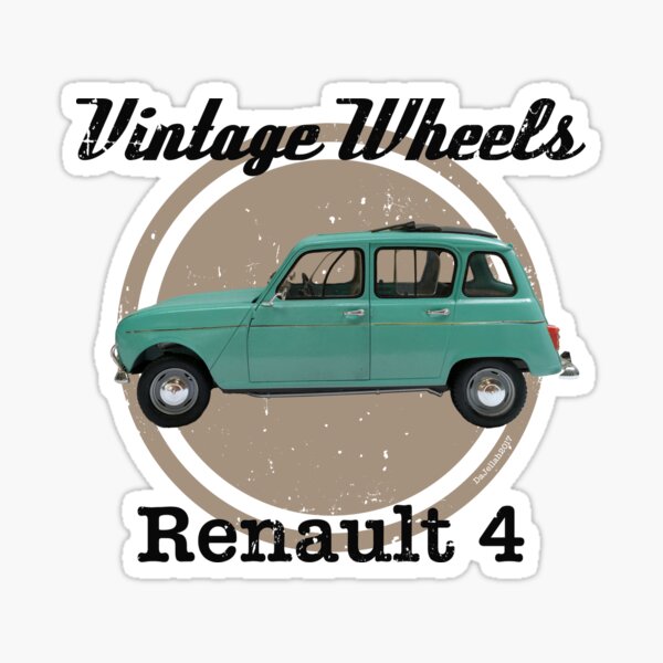 Porte vignette assurance Renault R4 étui voiture méga Stickers auto rétro