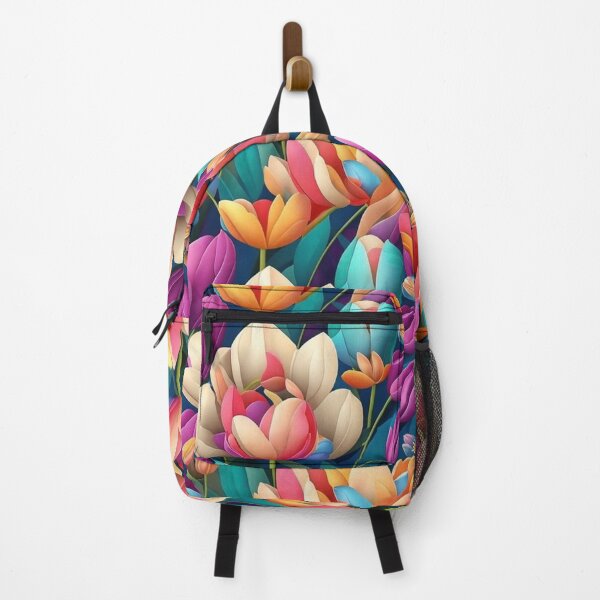 Item preview, flowers seamless patterns and abstract design with rainbow colors designed and sold by kiyaansh16.
