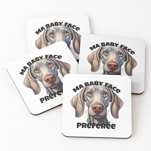 Item preview, My favorite baby face - Weimaraner dog head with French lettering. designed and sold by isaweb.