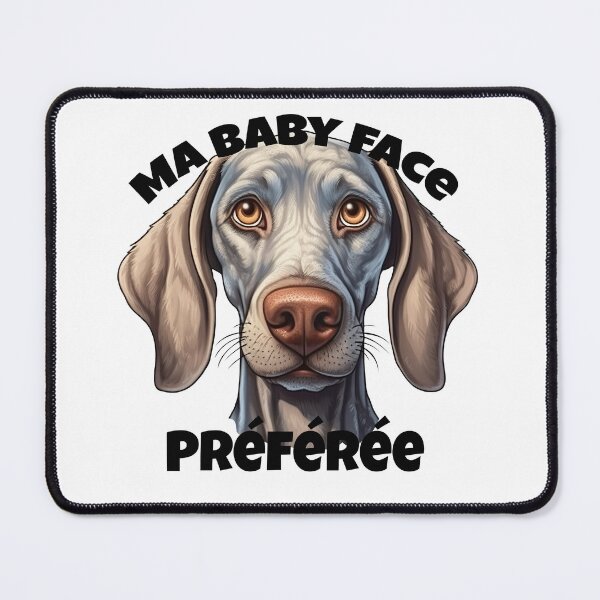 Item preview, My favorite baby face - Weimaraner dog head with French lettering. designed and sold by isaweb.