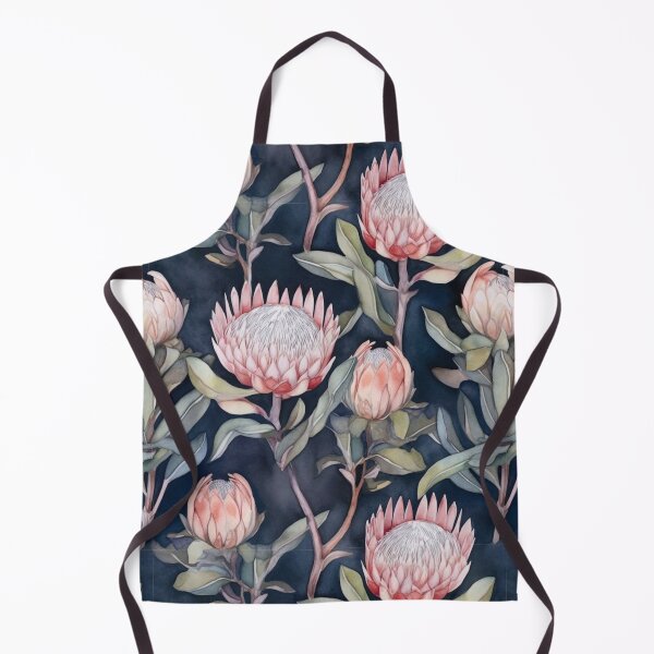 Item preview, Pink proteas on dark background designed and sold by Lillypot-Prints.