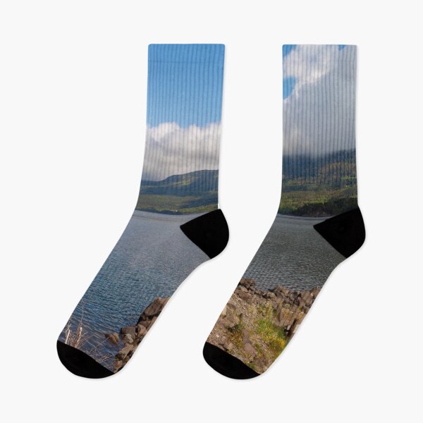 Item preview, Beautiful, Remote Lake with Clouds and Sun designed and sold by SafariByMarisa.