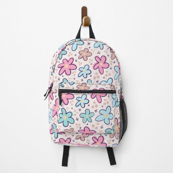 Item preview, Scattered pastel hand-drawn flowers with purple outlines designed and sold by Lia Zarpin.