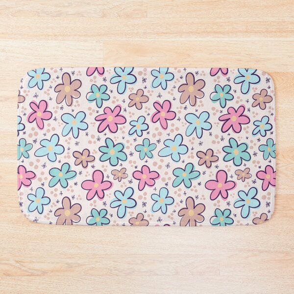 Item preview, Scattered pastel hand-drawn flowers with purple outlines designed and sold by Lia Zarpin.