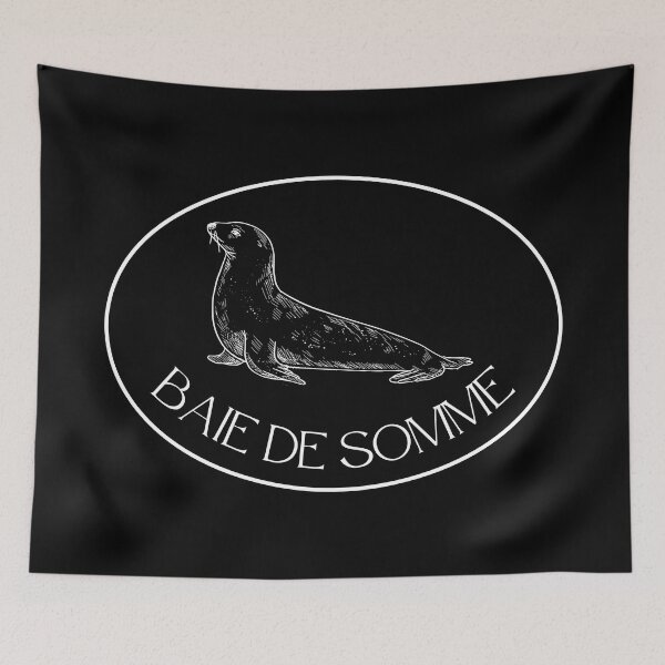 Item preview, Baie de somme in France in black and white with a seal designed and sold by PausePapote.