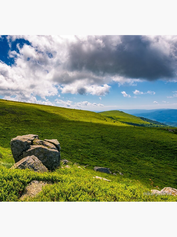 giant boulders on grassy slopes of Polonina Runa by mike-pellinni