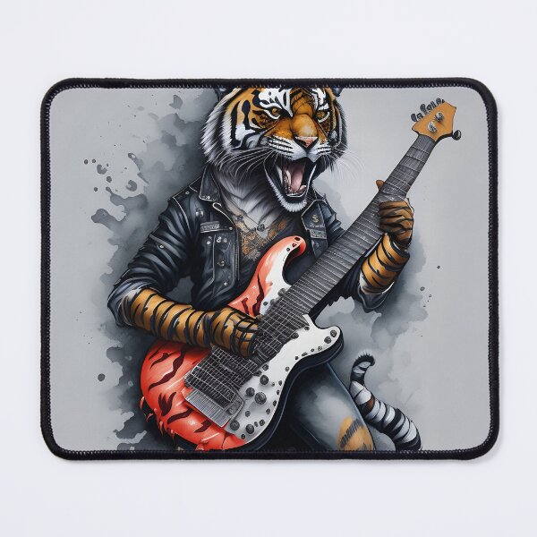 Item preview, Rock Tiger Unleashes His Musical Fury With A Roaring Guitar designed and sold by The Animal Stuff.