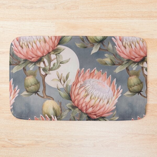 Item preview, Pink proteas in the moonlight designed and sold by Lillypot-Prints.