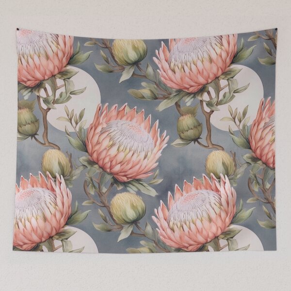 Item preview, Pink proteas in the moonlight designed and sold by Lillypot-Prints.