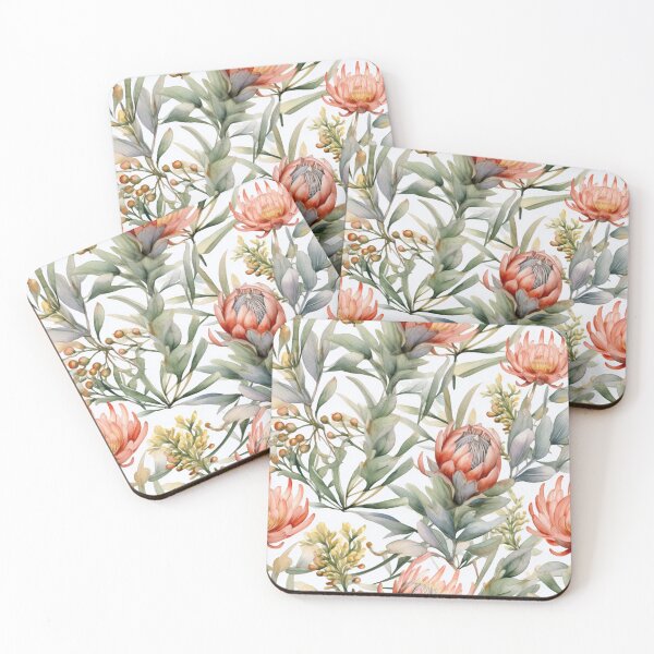 Item preview, Peach protea pattern designed and sold by Lillypot-Prints.