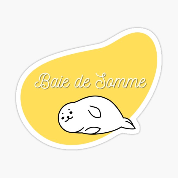 Vista previa del artículo con la obra «Baie de somme en Francia en amarillo y blanco con un sello», diseñado y vendido por PausePapote.