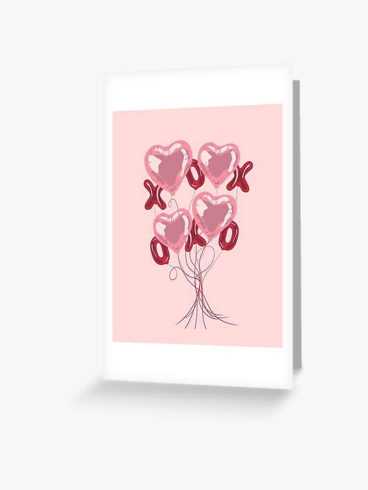 Carte de vœux for Sale avec l'œuvre « Ballon coeur rouge avec