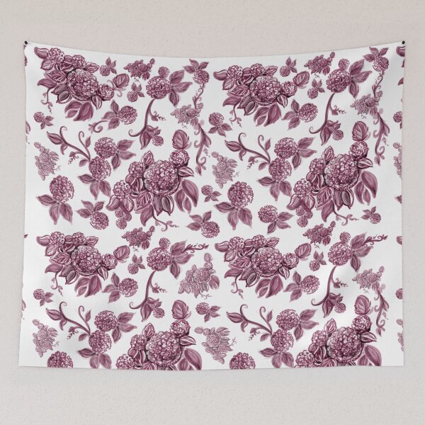 Item preview, Burgundy Red Hydrangea Floral Print with Hidden Mickeys designed and sold by PrissDodrill-86.