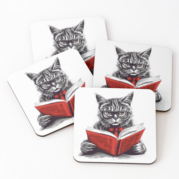 Item preview, Cat Reading A Book designed and sold by Print-Frenzyy.