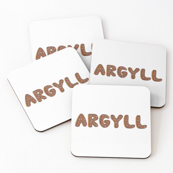 Item preview, City of Argyll text Shaped Like Chocolate Donuts  designed and sold by DonutsWords.