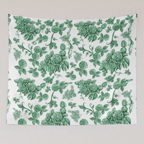 Item preview, Green Hydrangea Floral Print with Hidden Mickeys designed and sold by PrissDodrill-86.