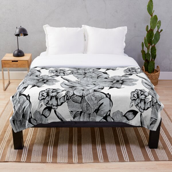 Item preview, Black and White Vertical Florals designed and sold by veevain.