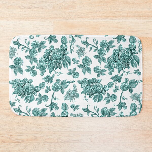 Item preview, Teal Hydrangea Floral Print with Hidden Mickeys designed and sold by PrissDodrill-86.