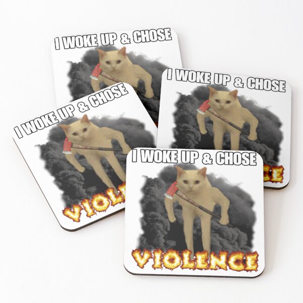 Item preview, I Woke Up And Chose Violence - Funny Cat Meme Culture - Absurd Gen Z Humor and Cat Lovers designed and sold by StylishPlatypus.