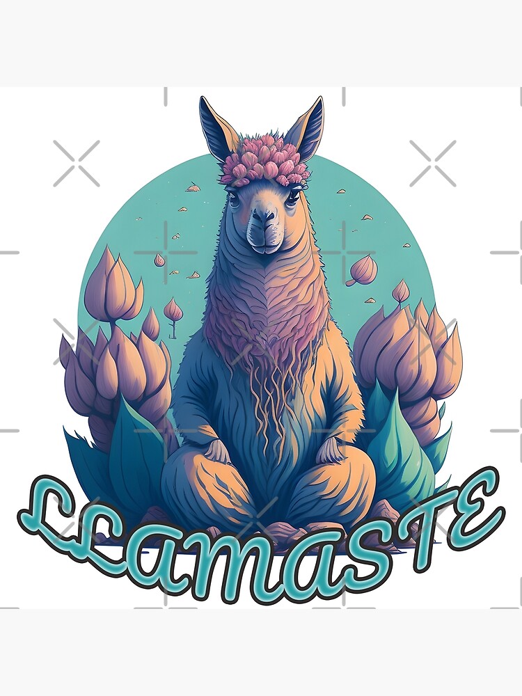 Llama in a Lotus Pose - Yoga Namaste | Poster